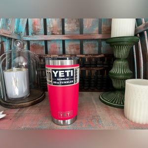 NWT hot pink (Bimini pink) yeti 20 oz rambler limited